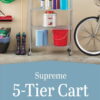Whitmor Supreme 5-Tier Cart - Rolling Utility Organizer - Chrome - 14.25" x 30.125" x 60.375"