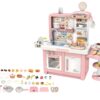Kitchen Set for Kids 49 Pcs Pretend Play Cook, Sink, Light, Cutting Food, Steam, Water Features, by VALESSATI Kitchen Set for Kids 49 Pcs Pretend Play Cook, Sink, Light, Cutting Food, Steam, Water Features, by VALESSATI