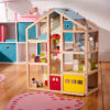 Melissa & Doug Wooden Hi-Rise Dollhouse With 15 Furniture Pieces, Garage, Working Elevator