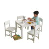 KidKraft Wooden Farmhouse Table & 4 Chair Set, White