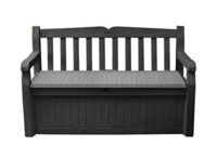 Keter Solana 70 Gallon Storage Bench Deck Box for Patio Furniture, Front Porch Decor and Outdoor Seating – Perfect to Store Garden Tools and Pool Toys, Grey