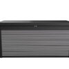 Keter Premier Outdoor 150 Gallon Wood and Resin Deck Box, Black and Gray