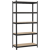 Smile Mart 5-Shelf Boltless & Adjustable Steel Storage Shelf Unit, Black, Holds up to 386 lb Per Shelf