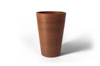 Algreen Valencia Planter, Round Taper Planter with Elevated Plant Shelf, 16-In.by 24-In., Spun Terracotta