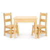 Melissa & Doug Solid Wood Table and 2 Chairs Set - Light Finish Furniture for Playroom