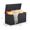 Vineego Outdoor All-Weather 100 Gallon Resin Deck Box, Black