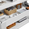 SMILE MART Modern 47.5" Wood Lift Top Coffee Table with Lower Shelf, White SMILE MART Modern 47.5" Wood Lift Top Coffee Table with Lower Shelf, White