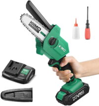 KIMO 4 inch Battery Powered - Cordless Chain Saw with/ 20V 2.0Ah Battery Charger, Handheld Portable Electric Chainsaw