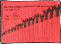 ABN Standard Wrenches Set - 16 Piece SAE Combination Wrench Set 1/4in to 1-1/4in SAE Wrench Set with Roll Up Pouch