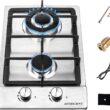 AUODGDNT Gas Stove Gas Cooktop 2 Burners,12 Inches Portable Stainless Steel Built-in Gas Hob LPGNG Dual Fuel Easy
