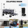 Beach Wagon with Big Wheels & Brake 180L Heavy Duty Collapsible Wagon Cart Utility with Extending Tailgate for Sand Camping Pets Outdoor Garden Works Shopping