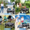 Beach Wagon with Big Wheels & Brake 180L Heavy Duty Collapsible Wagon Cart Utility with Extending Tailgate for Sand Camping Pets Outdoor Garden Works Shopping