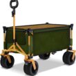 Calanofin Collapsible Folding Wagon Cart Utility 180L Portable Heavy Duty Garden Cart with All-Terrain Beach Wagon with Big Wheels