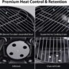 Charcoal Grill 18 inch Barbecue Grill with Waterproof Grill Cover for Outdoor Courtyard Picnic Camping Tailgating BBQ Kettle