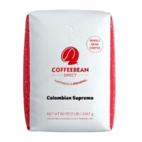 Coffee Bean Direct Colombian Supremo, Whole Bean Coffee, 5-Pound Bag