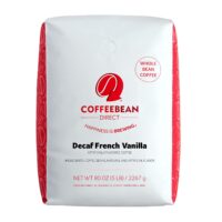 Coffee Bean Direct Decaf French Vanilla Flavored, Whole Bean Coffee, 5-Pound Bag