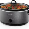 Crock-Pot 7 Quart Slower Cooker, Food Warmer, Charcoal (SCV700-KC)