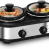 Double Slow Cooker, Buffet Servers and Warmers, Dual 2 Pot Slow Cooker Food Warmer