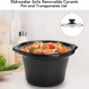 Double Slow Cooker, Buffet Servers and Warmers, Dual 2 Pot Slow Cooker Food Warmer, Adjustable Temp Dishwasher Safe Removable Ceramic Pot Glass Lid, 2 x 1.25 QT Portable Small Crock Cooker
