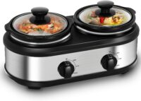 Double Slow Cooker, Buffet Servers and Warmers, Dual 2 Pot Slow Cooker Food Warmer