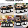 Double Slow Cooker, Buffet Servers and Warmers, Dual 2 Pot Slow Cooker Food Warmer, Adjustable Temp Dishwasher Safe Removable Ceramic Pot Glass Lid, 2 x 1.25 QT Portable Small Crock Cooker