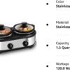 Double Slow Cooker, Buffet Servers and Warmers, Dual 2 Pot Slow Cooker Food Warmer, Adjustable Temp Dishwasher Safe Removable Ceramic Pot Glass Lid, 2 x 1.25 QT Portable Small Crock Cooker