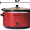 Elite Gourmet MST-900RXT Electric Ceramic XL Jumbo Slow Cooker, Adjustable Temp, Entrees, Sauces, Stews & Dips, Dishwasher Safe Glass Lid & Crock, 8.5 Quart, Metallic Red