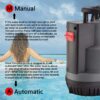 FLUENTPOWER 1/2HP Sump Pump 2500GPH Submersible Utility Pump, Automatic or Continuous Manual Operation by Integrated Float Switch, Drain Clean Water for Basement Flood Cellar Pool Pond Garden Hot Tub