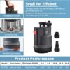 FLUENTPOWER 1/2HP Sump Pump 2500GPH Submersible Utility Pump, Automatic or Continuous Manual Operation by Integrated Float Switch, Drain Clean Water for Basement Flood Cellar Pool Pond Garden Hot Tub
