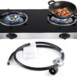 Forimo Propane Gas Cooktop 2 Burners Stove portable gas stove Tempered Glass Double Auto Ignition Camping Burner LPG for RV, Apartments, Outdoor