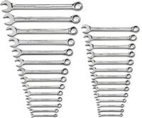 GEARWRENCH 28 Pc. 6 Pt. Combination Wrench Set, SAE/Metric - 81923, Chrome