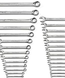 GEARWRENCH 28 Pc. 6 Pt. Combination Wrench Set, SAE/Metric - 81923, Chrome