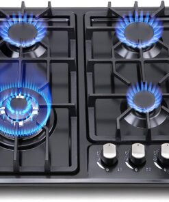 Gas Cooktop 22Inch，Built in Gas Cooktop 4 Burners Stainless Steel Stove