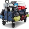 Gorilla Carts 7 Cubic Feet Foldable Collapsible Durable All Terrain Utility Pull Beach Wagon with Oversized Bed and Built in Cup Holders, Blue Gorilla Carts 7 Cubic Feet Foldable Collapsible Durable All Terrain Utility Pull Beach Wagon with Oversized Bed and Built in Cup Holders, Blue