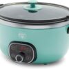 GreenLife Cook Duo Healthy Ceramic Nonstick Programmable 6 Quart Family-Sized Slow Cooker, Turquoise