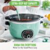 GreenLife Cook Duo Healthy Ceramic Nonstick Programmable 6 Quart Family-Sized Slow Cooker, PFAS-Free, Removable Lid and Pot, Digital Timer, Dishwasher Safe Parts, Turquoise