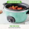 GreenLife Cook Duo Healthy Ceramic Nonstick Programmable 6 Quart Family-Sized Slow Cooker, PFAS-Free, Removable Lid and Pot, Digital Timer, Dishwasher Safe Parts, Turquoise