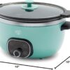 GreenLife Cook Duo Healthy Ceramic Nonstick Programmable 6 Quart Family-Sized Slow Cooker, PFAS-Free, Removable Lid and Pot, Digital Timer, Dishwasher Safe Parts, Turquoise