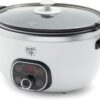 GreenLife Cook Duo Healthy Ceramic Nonstick Programmable 6 Quart Family-Sized Slow Cooker, White