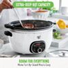 GreenLife Cook Duo Healthy Ceramic Nonstick Programmable 6 Quart Family-Sized Slow Cooker, PFAS-Free, Removable Lid and Pot, Digital Timer, Dishwasher Safe Parts, White