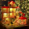 HCFJEH Dollhouse Play House for Girl, Doll House with Lights & Two Dolls & Furniture Accessories, Toddler DIY Princess House Playhouse Pretend Set Toy, Birthday Gift for 3 4 5 6 7 Year Old(11 Room) HCFJEH Dollhouse Play House for Girl, Doll House with Lights & Two Dolls & Furniture Accessories, Toddler DIY Princess House Playhouse Pretend Set Toy, Birthday Gift for 3 4 5 6 7 Year Old(11 Room)