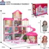 HCFJEH Dollhouse Play House for Girl, Doll House with Lights & Two Dolls & Furniture Accessories, Toddler DIY Princess House Playhouse Pretend Set Toy, Birthday Gift for 3 4 5 6 7 Year Old(11 Room) HCFJEH Dollhouse Play House for Girl, Doll House with Lights & Two Dolls & Furniture Accessories, Toddler DIY Princess House Playhouse Pretend Set Toy, Birthday Gift for 3 4 5 6 7 Year Old(11 Room)