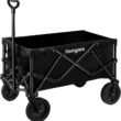 Homgava Collapsible Folding Wagon Cart,Outdoor Beach Wagon,Heavy Duty Garden Cart