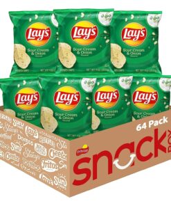 Lay's Sour Cream & Onion Flavored Potato Chips, 1.5 Ounce Bags (Pack of 64)