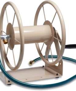 Liberty Garden Products 703-1 Multi-Purpose Steel Garden Wall/Floor Mount Hose Reel, Tan