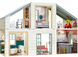 Little Tikes® Real Wood Stack ‘n Style™ Dollhouse with 14 Accessories and Many Combinations to Customize, Personalize, Dream, Design and Build and Play with Any 12-Inch Dolls