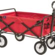 Mac Sports Heavy Duty Steel Frame Collapsible Folding 150 Pound Capacity Outdoor Camping Garden Utility Wagon Yard Cart, Red