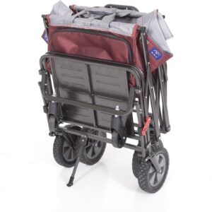 MacSports Collapsible Folding Outdoor Utility Tailgate Wagon with Cargo Trailer, Wine Red