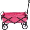 MacSports Heavy Duty Steel Frame Collapsible Folding 150 Pound Capacity Outdoor Camping Garden Utility Wagon Yard Cart, Pink