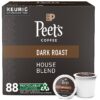 Peet's Coffee, Dark Roast K-Cup Pods for Keurig Brewers - House Blend 88 Count (4 Boxes of 22 K-Cup Pods)